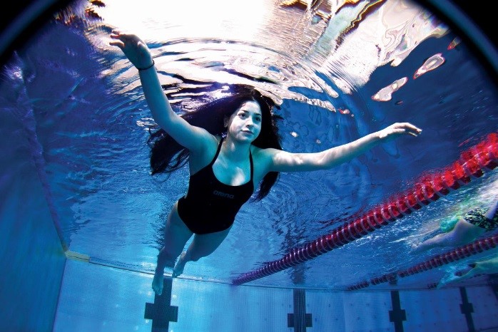 Syrian swimmer Yusra Mardini training in Spandau, Berlin.  (Image: Alexander Hassenstein/IOC) 