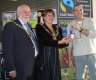 9.jpg - <p>The mayor of Portsmouth and her Consort discuss Fairtrade and One Water with The University Catering Manager</p>